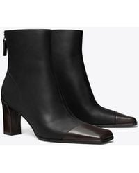 Tory Burch - Asymmetric Cap-Toe Ankle Boot - Lyst