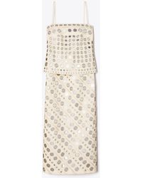 Tory Burch - Mirror Embellished Cotton Dress - Lyst