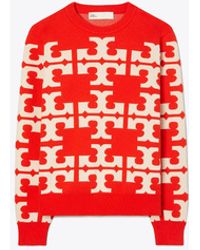 Tory Burch - Tory Burch Wool Logo Sweater - Lyst