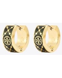 Tory Burch - Small Icon T Monogram Hoop Earrings - Lyst