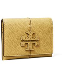 Tory Burch Leather Mcgraw High Frequency Flap Card Case in Black 