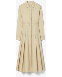 Tory Burch - Pleated Cotton Shirtdress - Lyst