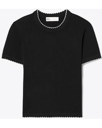 Tory Burch - Wool Scalloped Top - Lyst