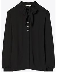 Tory Burch - Georgette Bow Blouse - Lyst
