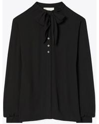 Tory Burch - Georgette Bow Blouse - Lyst