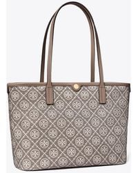 Tory Burch - T Monogram Coated Jacquard Small Zip Tote - Lyst