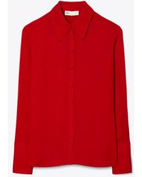Tory Burch - Cuffed Viscose Shirt - Lyst