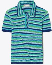 Tory Burch - Striped Cotton Polo - Lyst