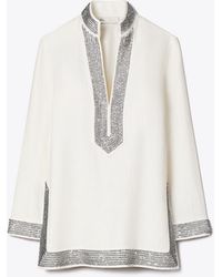 Tory Burch - Embellished Linen Tunic - Lyst