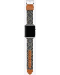 Tory Burch T Monogram Band for Apple Watch®, Navy Leather, 38 MM - 40 MM - Blau