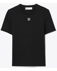 Tory Burch - Cotton Ribbed T-Shirt - Lyst