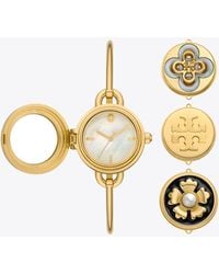 Tory Burch - Miller Bangle Watch Set With Charms, -Tone Stainless Steel - Lyst