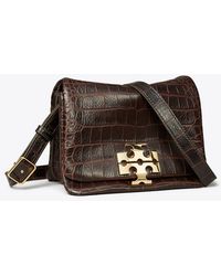 Tory Burch - Charlie Runway Croc-Embossed Shoulder Bag, One Size - Lyst