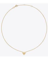Tory Burch - Forget Me Not Heart Pendant Necklace - Lyst