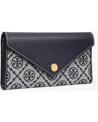 Tory Burch - T Monogram Wide Envelope Wallet - Lyst