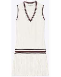 Tory Sport - Performance-Tenniskleid Mit V-Ausschnitt - Lyst