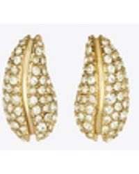 Tory Burch - Mini Pierced Pavé Earrings, One Size - Lyst