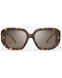 Tory Burch - T Monogram Geometric Sunglasses, One Size - Lyst