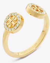 Tory Burch - Damen Offener Icon Pavé-Ring - Lyst
