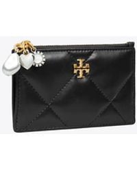 Tory Burch - Kira Diamond Quilt Charm Zip Card Case, One Size - Lyst