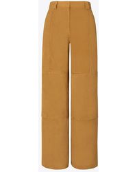 Tory Burch - Relaxed-Fit Suede Pant - Lyst