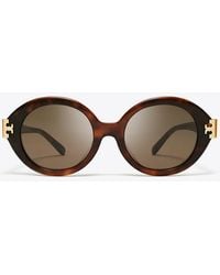 Tory Burch - Eleanor Oval Sunglasses, One Size - Lyst