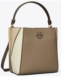 Tory Burch - Colorblock Pebbled Leather Bucket Bag - Lyst