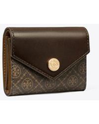 Tory Burch - T Monogram Coated Canvas Small Envelope Wallet, One Size - Lyst