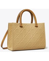 Tory Burch - Damen Strukturierte Tote Bag Mit T-Monogramm Und Tragegriffen Oben - Lyst