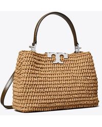 Tory Burch - Mini Eleanor Raffia Satchel, One Size - Lyst