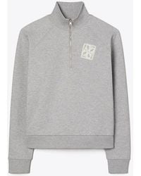 Tory Burch - Embroidered French Terry Sweatshirt - Lyst