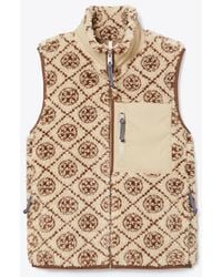Tory Burch - T Monogram Fleece Vest - Lyst