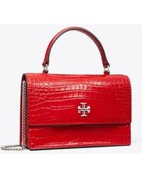 Tory Burch - Mini Kira Croc-Embossed Top-Handle Crossbody - Lyst