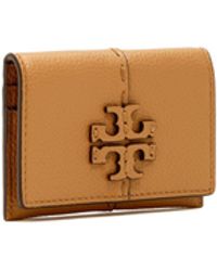 Tory Burch Leather Mcgraw High Frequency Flap Card Case in Black 