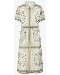 Tory Burch - Cinched Cotton Zip Dress - Lyst