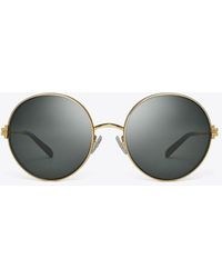 Tory Burch - Eleanor Metal Round Sunglasses - Lyst