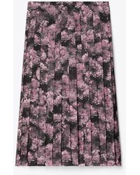 Tory Burch - Printed Pleated Midi Skirt - Lyst