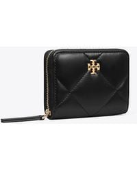 Tory Burch - Small Kira Diamond Quilt Zip-Around Wallet, One Size - Lyst