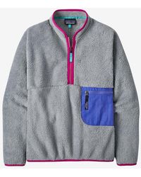Patagonia Re-tool Fleece 1/2-zip Pullover Tailored Gray Nickel X-dye W/float Blue