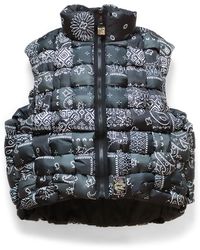Kapital Bandana Print Nylon Keel-weaving Vest Black