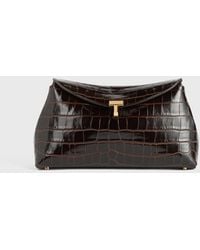 TOTEME - T-Lock Croco-Embossed Clutch - Lyst