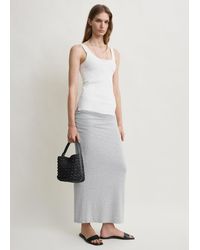 TOTEME - Draped Jersey Skirt Pale Mélange - Lyst