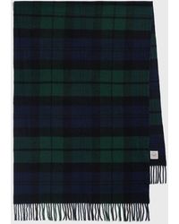 TOTEME - Checked Cashmere Scarf Midnight - Lyst