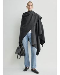 TOTEME - Winter Flannel Cape Charcoal - Lyst