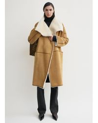 TOTEME - Draped Shearling Coat - Lyst