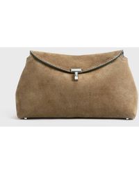 TOTEME - T-Lock Suede Clutch - Lyst
