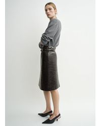 TOTEME - Paneled Croco-Embossed Skirt - Lyst