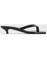 TOTEME - Croco-Embossed Heeled Flip Flops - Lyst