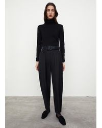 Totême Wool Deep Pleat Trouser in Gray 