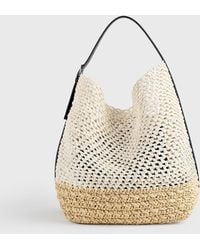 TOTEME - Belted Paper Raffia Tote Ecru/Vanilla - Lyst